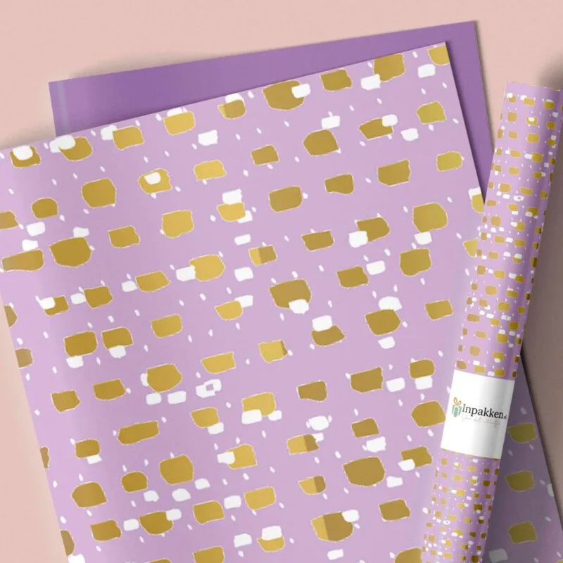 Zacht lila met gouden strepen en een vleugje wit 70cm