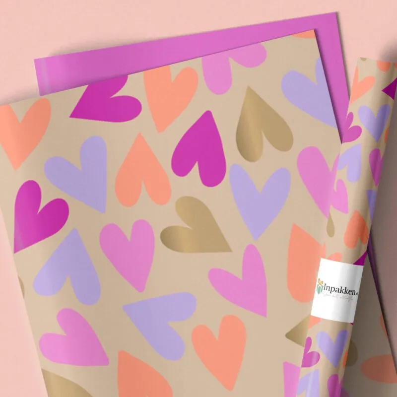 Goud & gekleurde hartjes