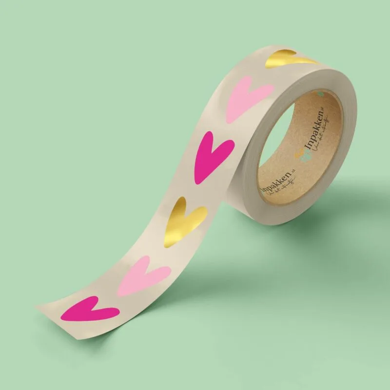 Hartjes roze licht roze goud 3st