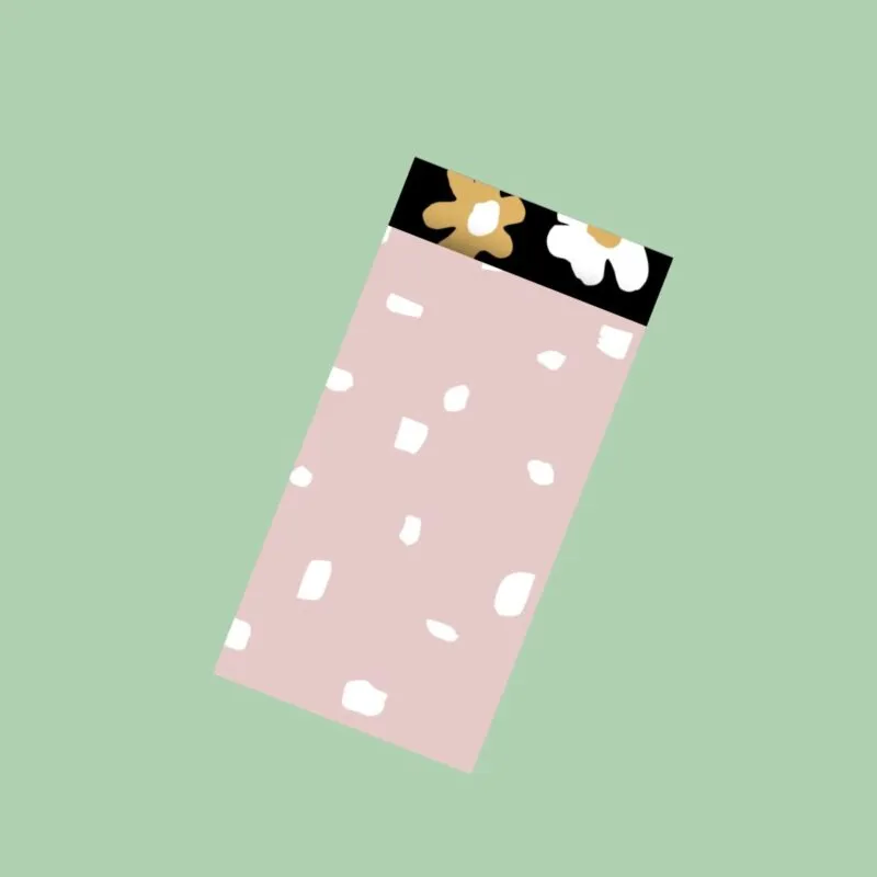 Roze met witte vlakjes S