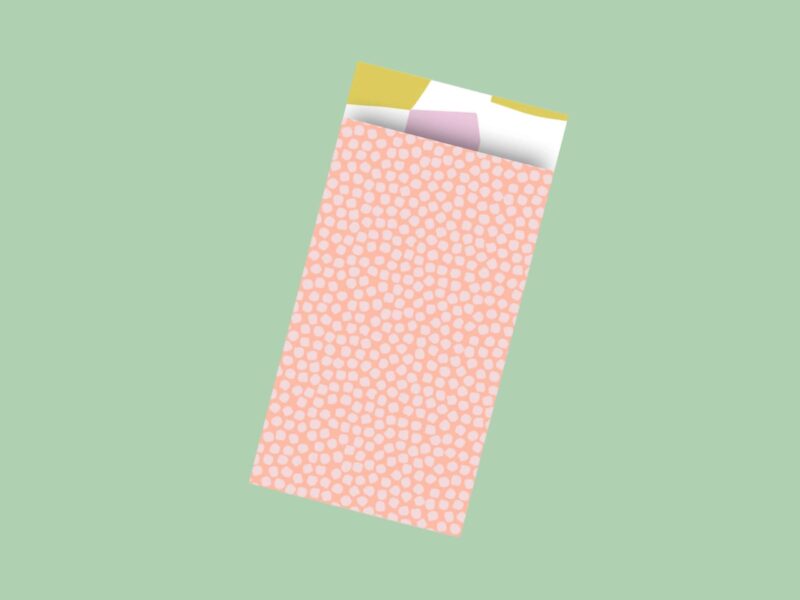 Neon oranje met witte stipjes S