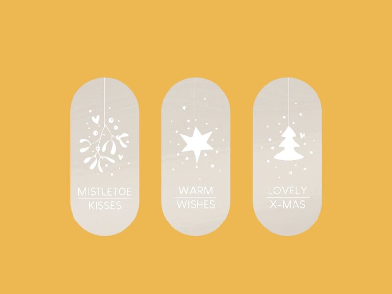 Kerst 3st. Lovely X-Mas, Mistletoe kisses, Warm wishes - Afbeelding 2