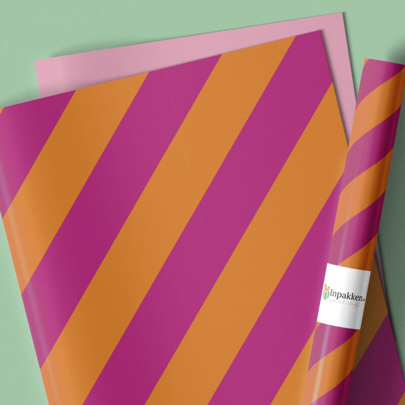 Streep oranje roze 70cm