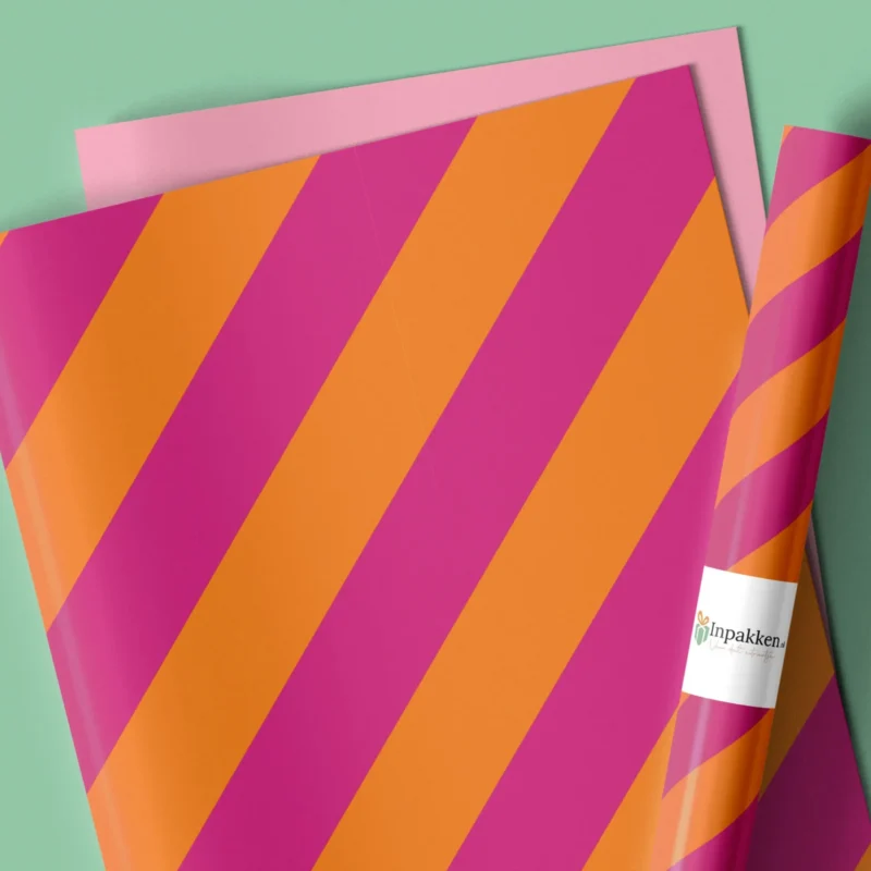 Streep oranje roze