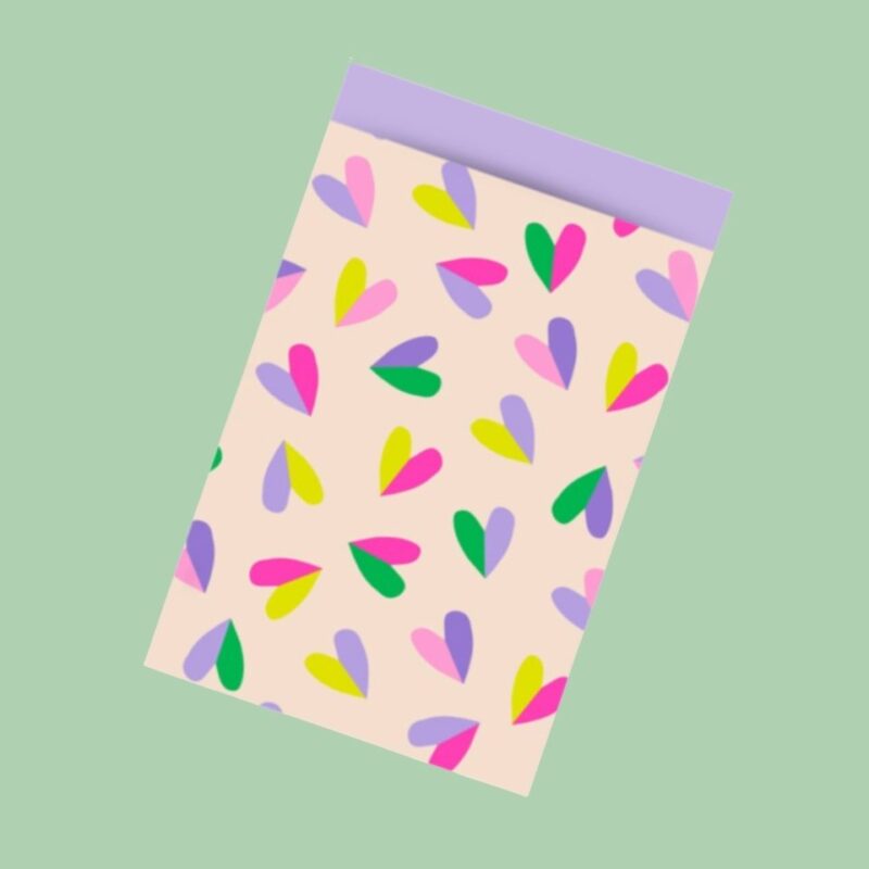 Gekleurde hartjes paars M