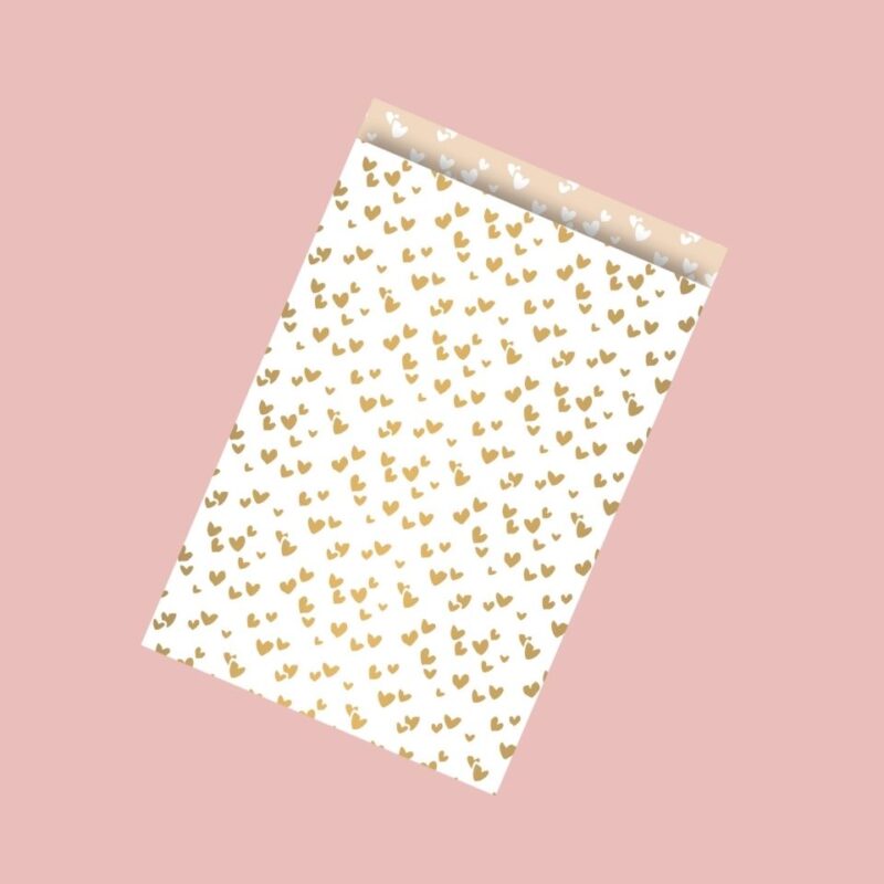 Gouden hartjes beige L