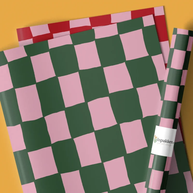 Blokjes groen roze rood 70cm