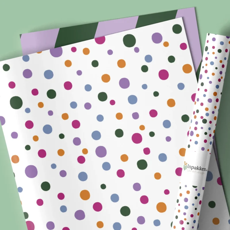 Confetti streep groen roze 70cm