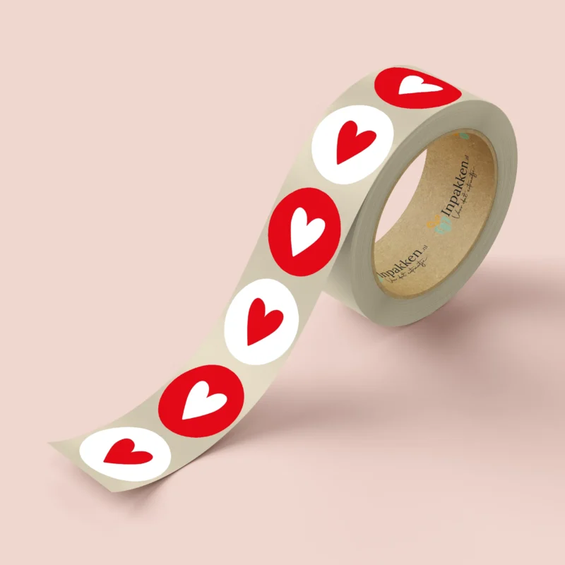 ♥ hartje rood wit 2st