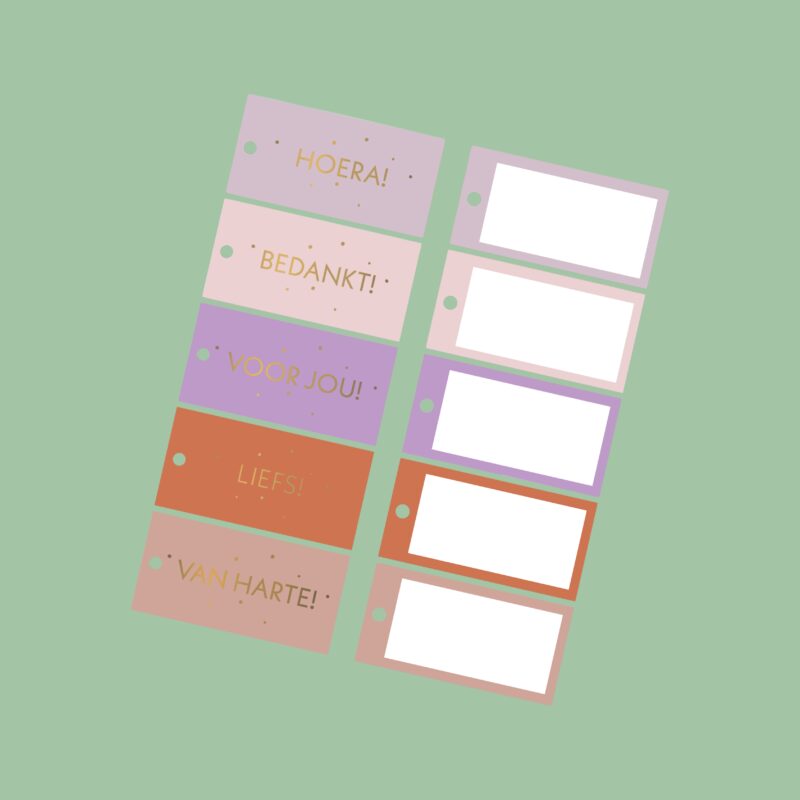 Van harte, liefs, voor jou, bedankt, hoera 5st