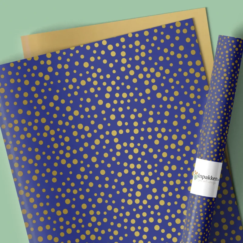 Blauw gouden stipjes blauw 30cm