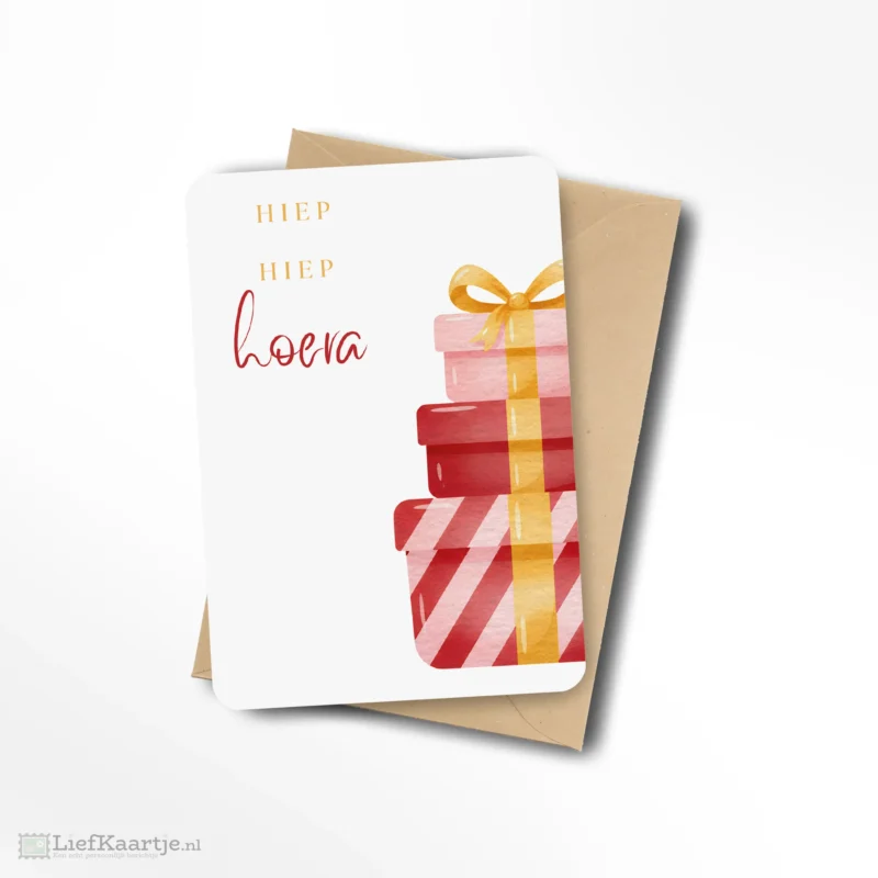 Hiep hiep hoera cadeau stapel