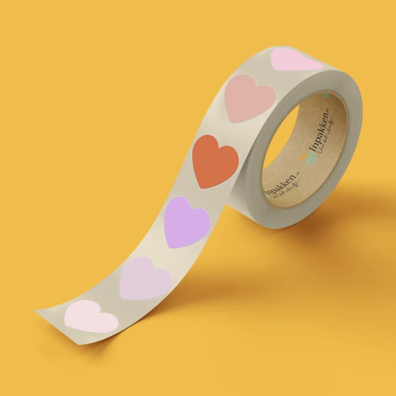 Mini hartjes lila roze bruin 5st