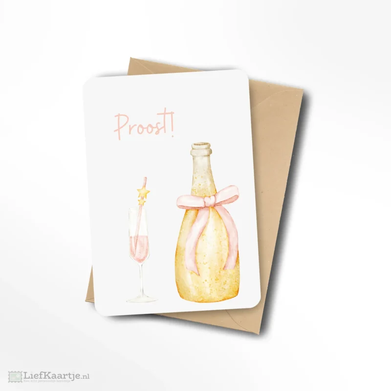 Proost fles glas rietje