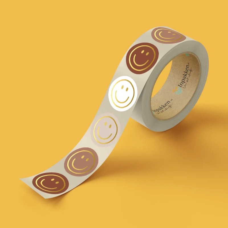 Bruin gouden smilies 4st