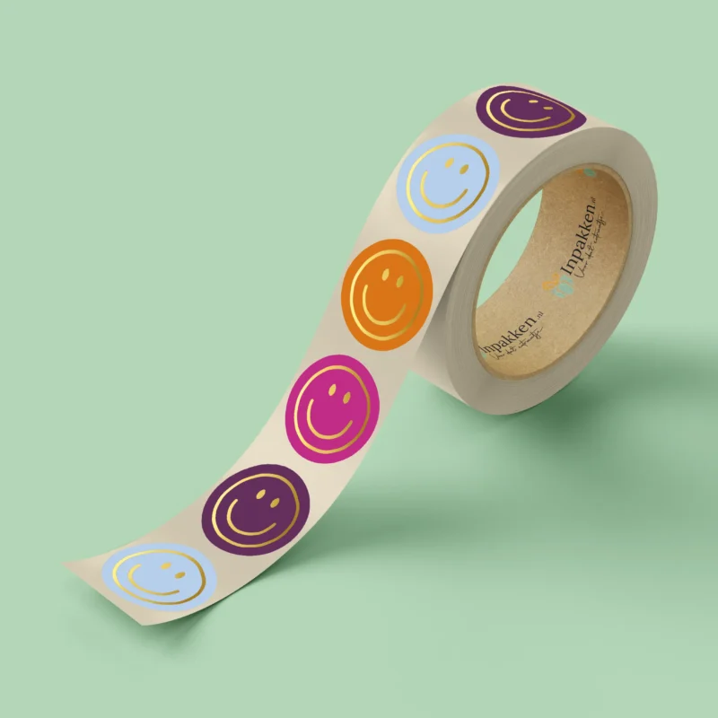 Gouden smilies kleurtjes 4st