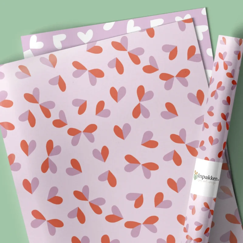 Vlinder hartjes roze 50cm