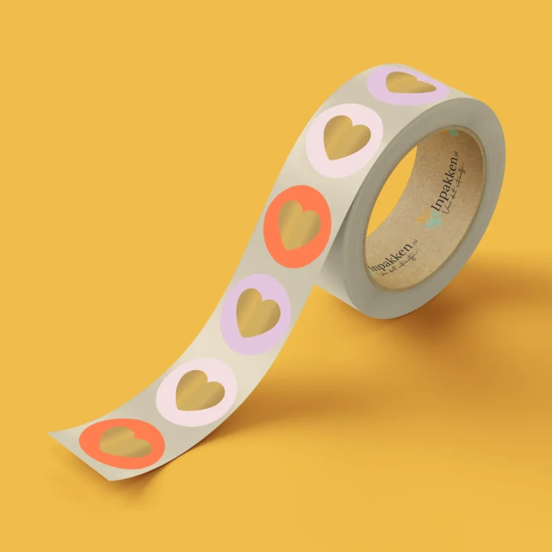 Gouden hartje oranje paars creme 3st