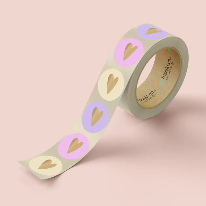 Gouden hartjes pastel 3st