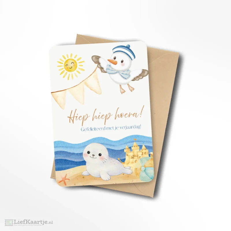 Hiep Hiep hoera! Gefeliciteerd met je verjaardag zeehondje