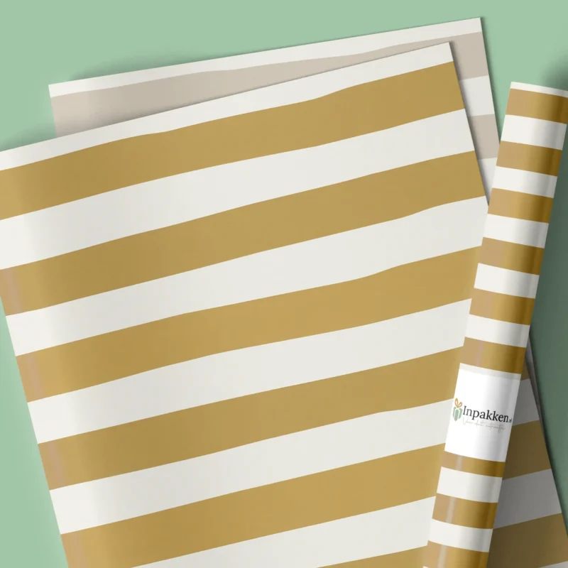 Grote strepen goud beige 50cm