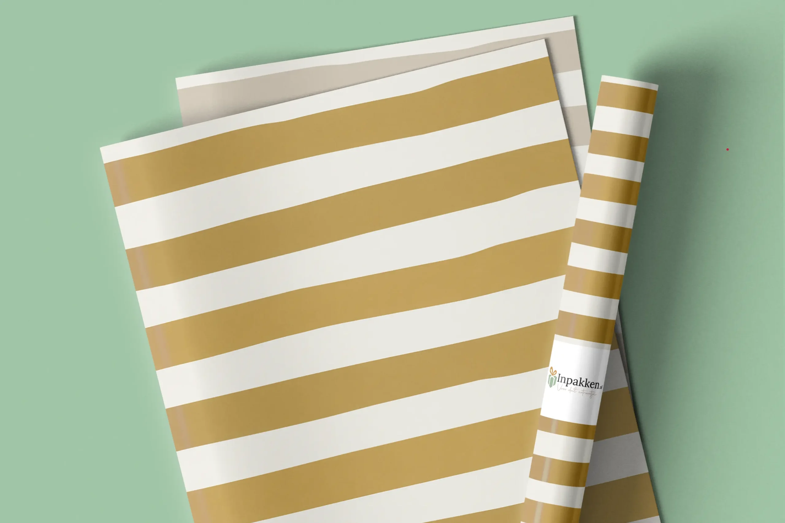 Grote strepen goud beige 50cm