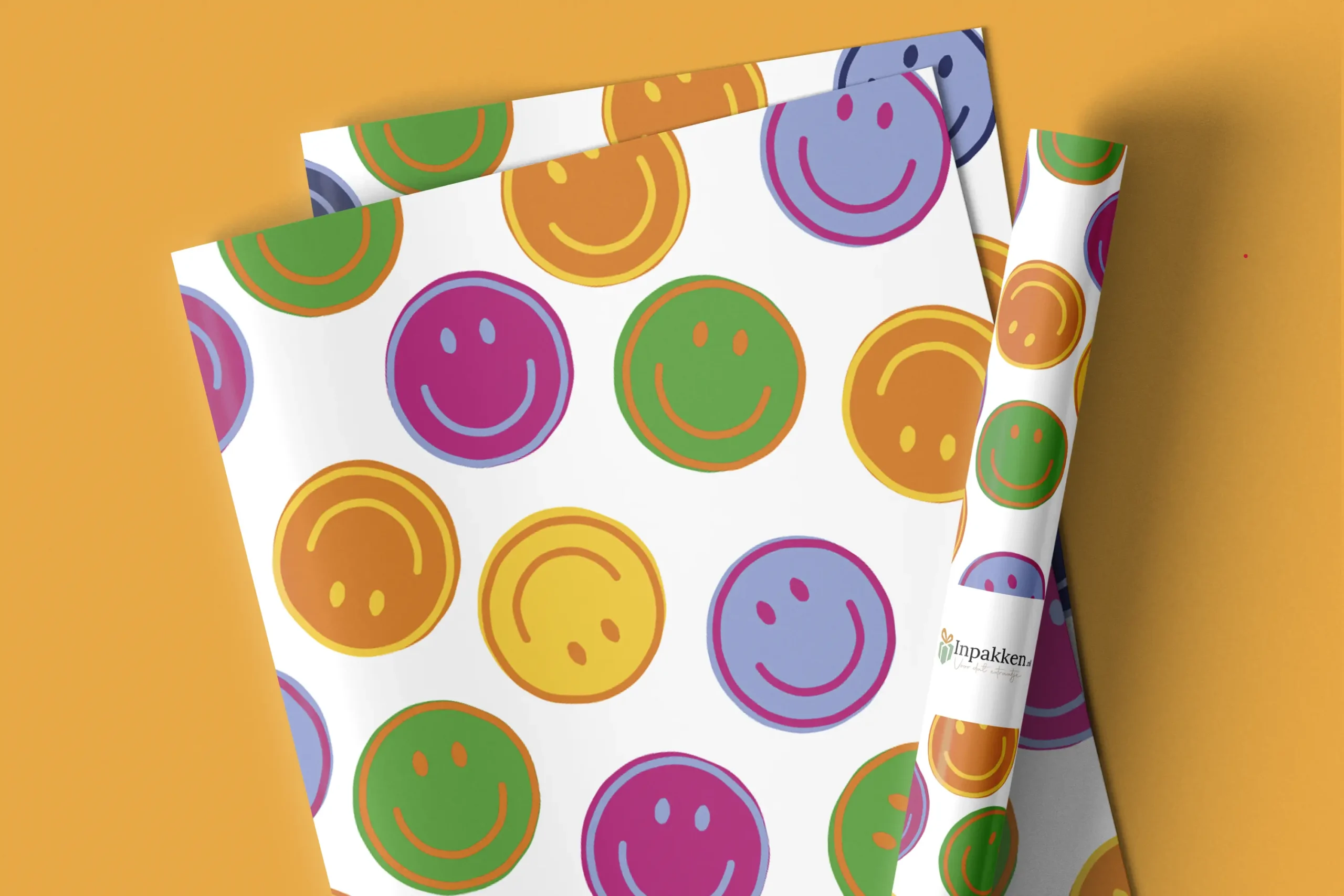Smiley blauw/roze wit 50cm - Afbeelding 2