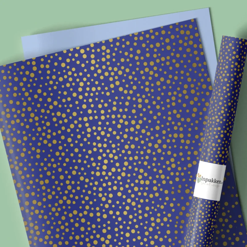 Gouden stipjes blauw lichtblauw 50cm