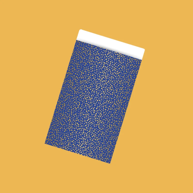 Gouden stipjes blauw M