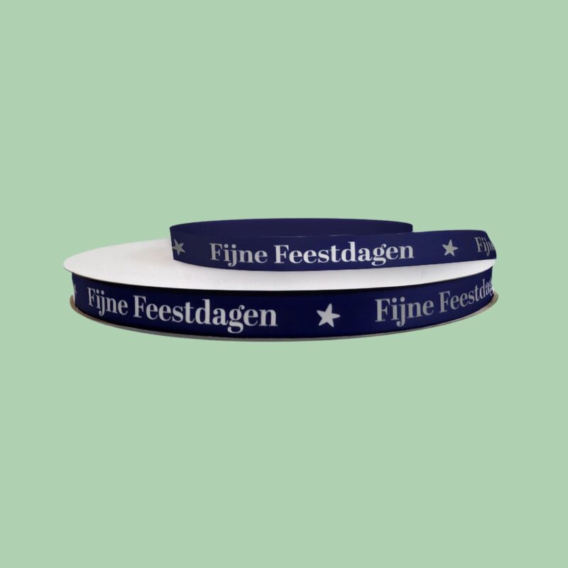 Fijne feestdagen blauw 12mm