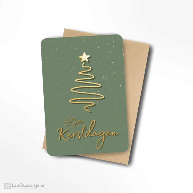 Fijne kerstdagen goud folie