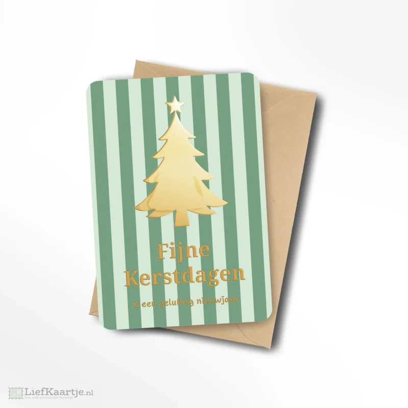 Fijne kerstdagen en een gelukkig nieuwjaar goud folie