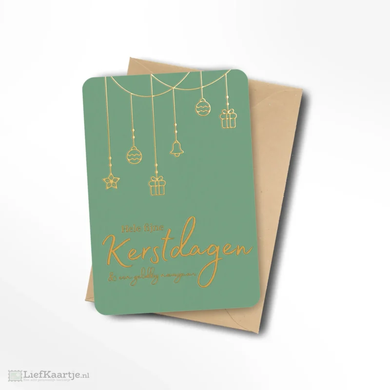 Hele fijne kerstdagen & een gelukkig nieuwjaar goud folie