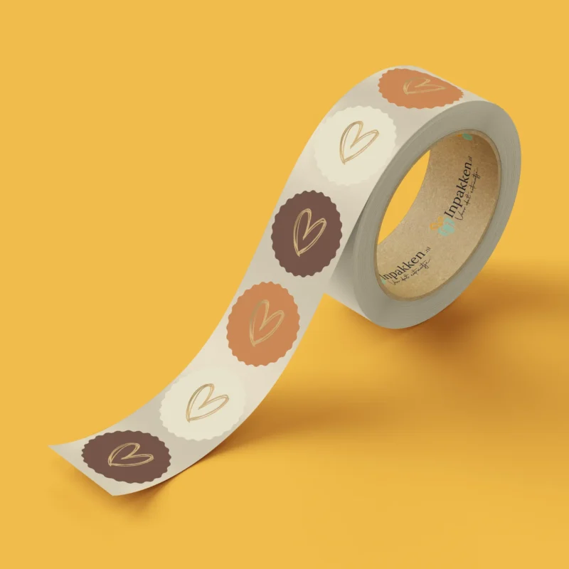 Hartjes goud kartel bruin oranje beige 3st