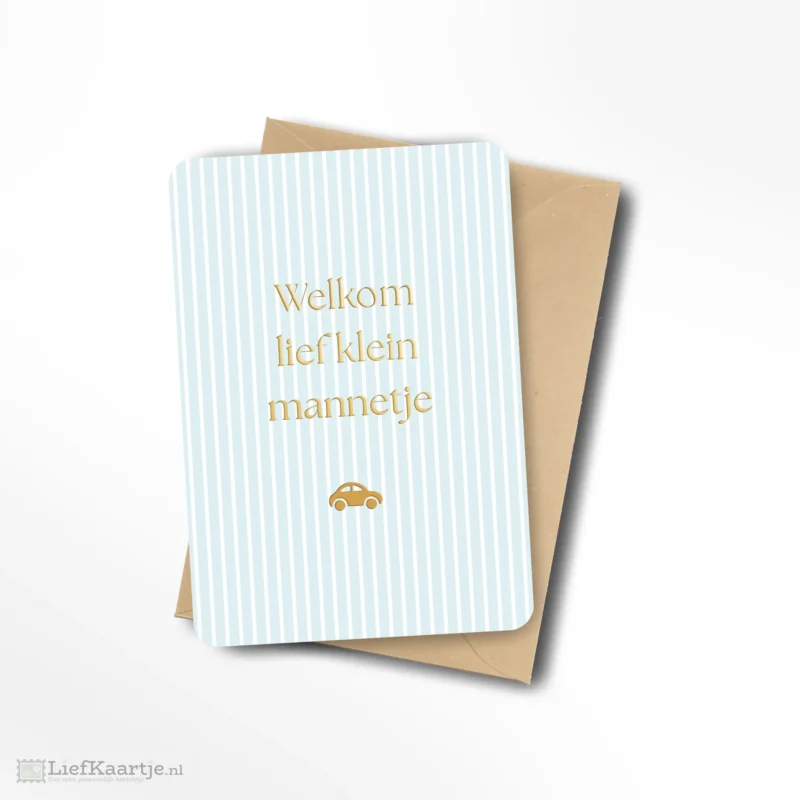 Welkom lief klein mannetje goud folie