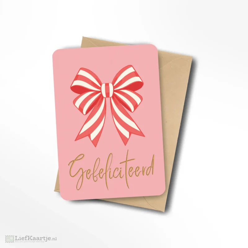 Gefeliciteerd strik goud folie
