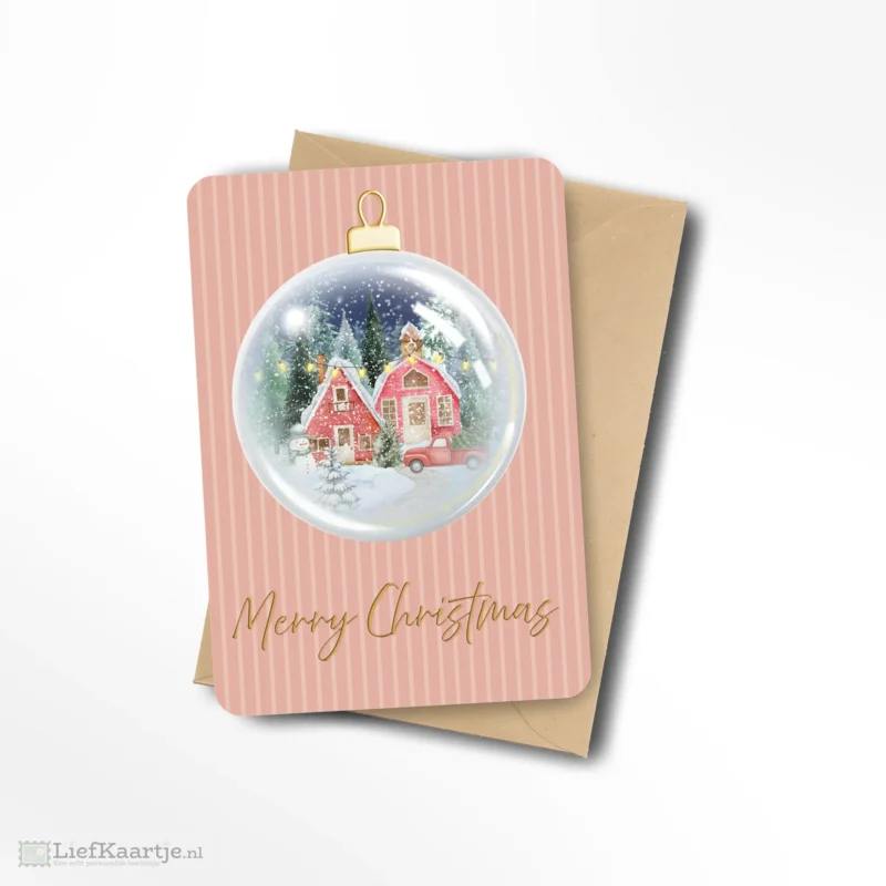 Merry Christmas kerstbal goud folie